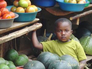 Child in a market